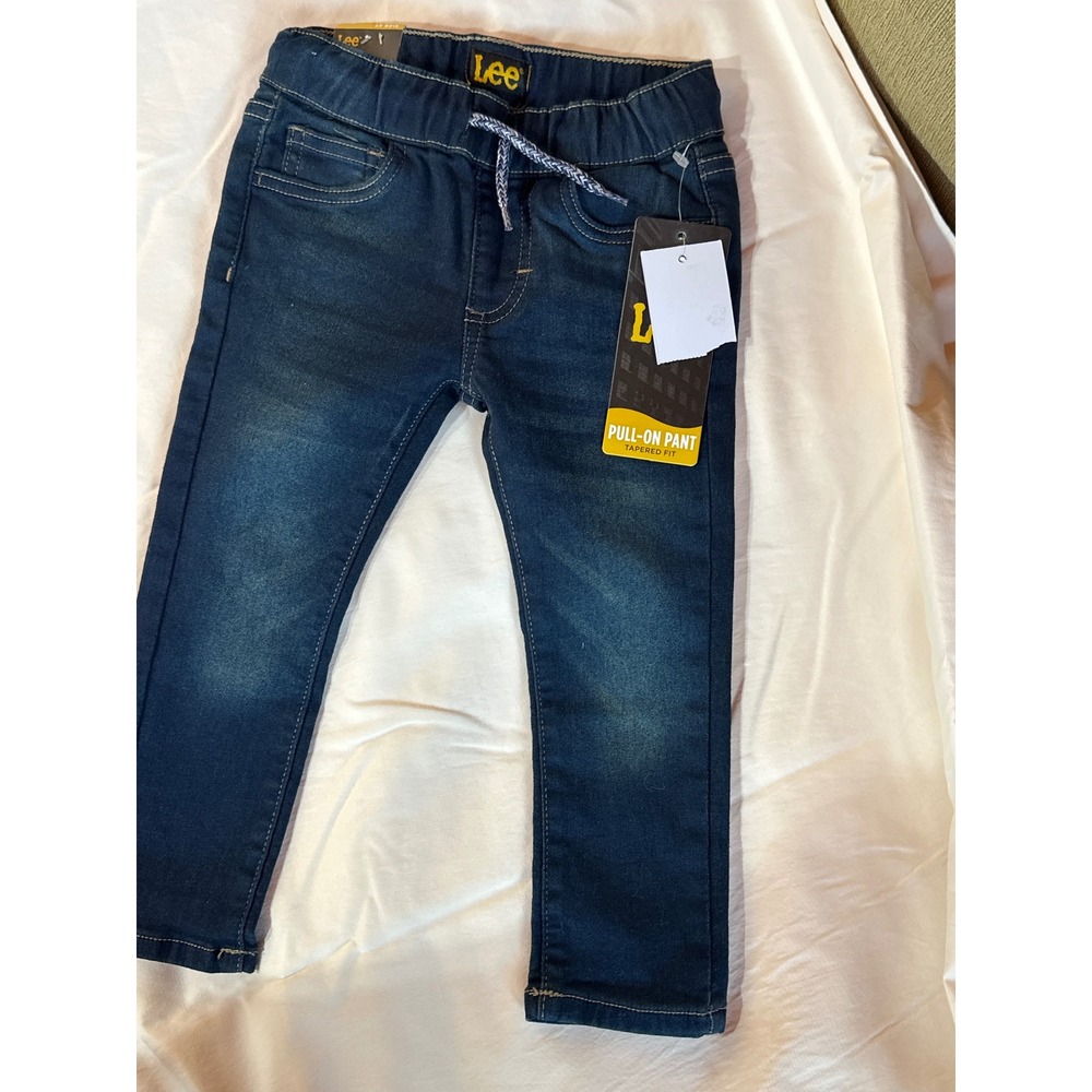 Lee Indigo Pull-On Pants Tapered Fit Comfort Stretch Jeans 2T